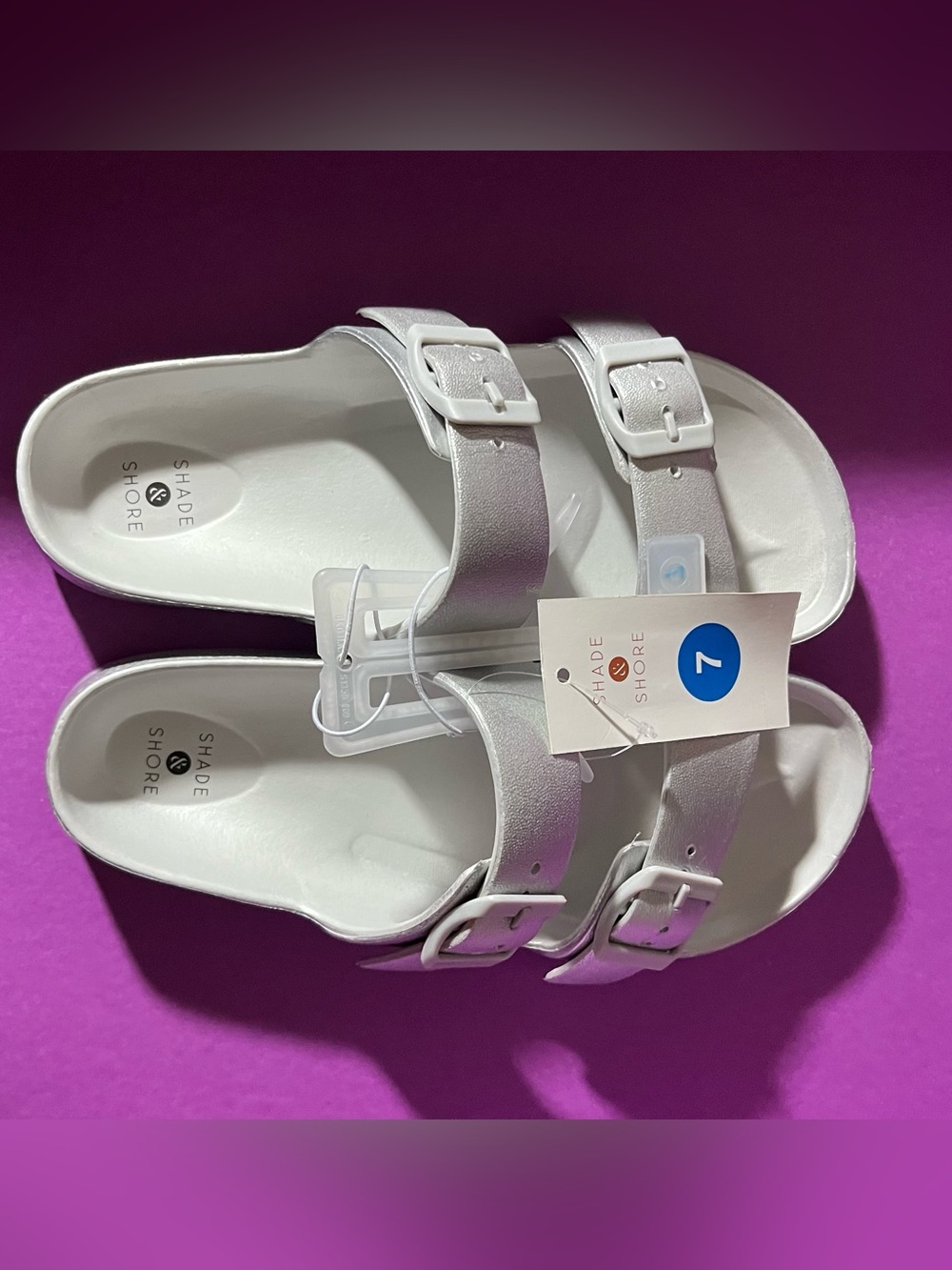 Shade & Shore - White - Double Strap - Buckle - Sandals - Picture 3 of 4